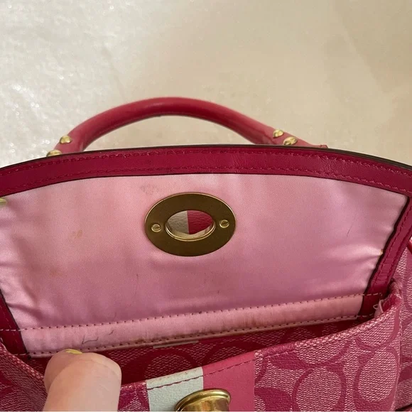 Coach Pink and White Mini Bag - Picture 11 of 16